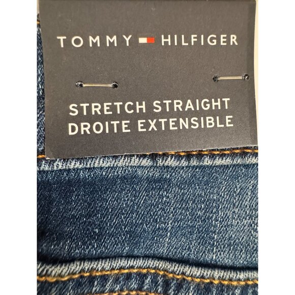 NWT Tommy Hilfiger 40W x 30L Mens Stretch Straight Denim Jeans Blue Cotton - Picture 6 of 16